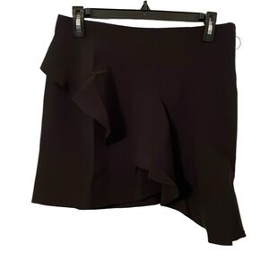 ENGLISH FACTORY | Women’s Black‎ Asymmetrical Ruffle Side Zip Skirt Size M